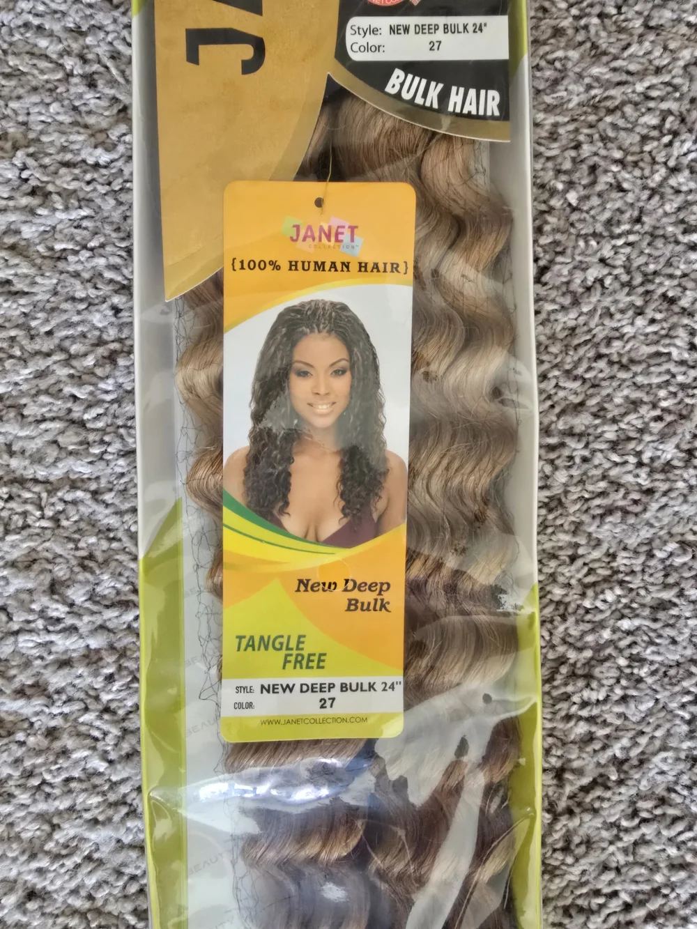 Janet Collection Deep Wave Human Hair Bulk - Color 27 Brown Blend